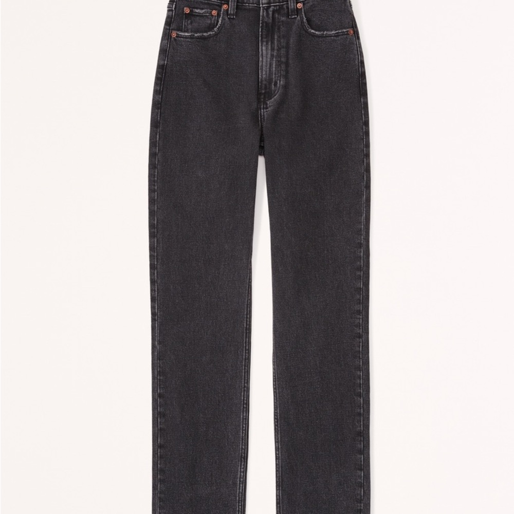 Abercrombie & Fitch Black Curve Love The Ankle Straight Ultra High Rise Jeans